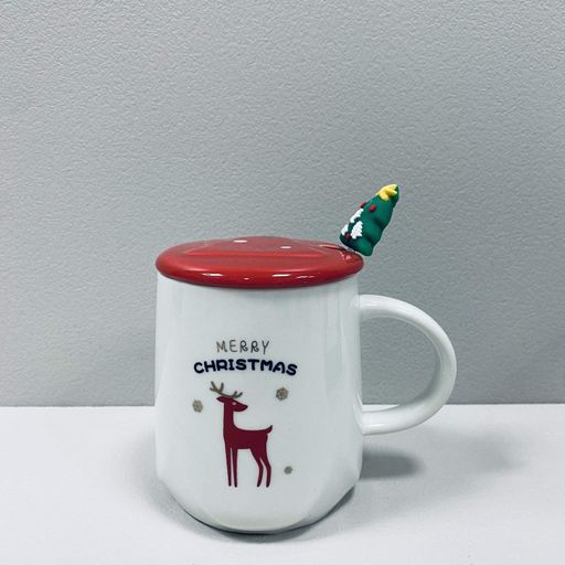Чашка керамічна з кришкою OLens 102-1085 360 мл Олень Merry Christmas (2120420)