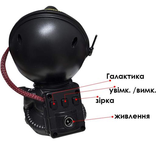 Проектор-нічник No Brand HR-F2 Black Астронавт із гітарою 8 режимів 13059-83041 (2120637)