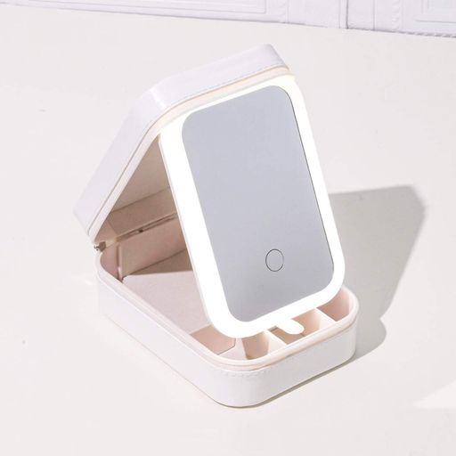 Шкатулка-органайзер для косметики ANbeauty LED 17х11.5х6 см Бежевый (AN0103639) (2121067)