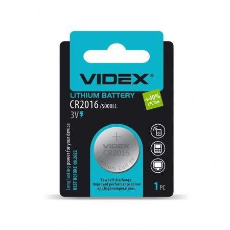 Літієва Батарейка 3V CR2016 1шт Videx (2121289)