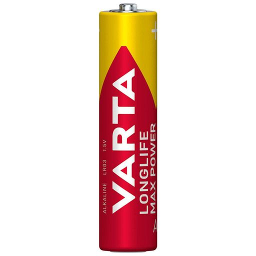 Батарейки VARTA Longlife Max Power AAA / LR03 1.5V Alkaline (4шт) D10.5×H44.5мм – лужні батарейки для іграшок, електроніки (2121334)