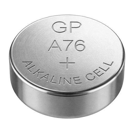 Батарейки GP A76 (LR44, AG13) 1.5V лужні, 10 шт в упаковці – мініатюрні елементи живлення для годинників та іграшок (11.6×5.4 мм) (2121350)
