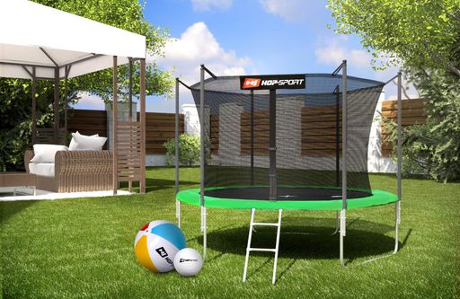 Батут Hop-Sport 10ft (305см) зеленый с внутренней сеткой (2122755)