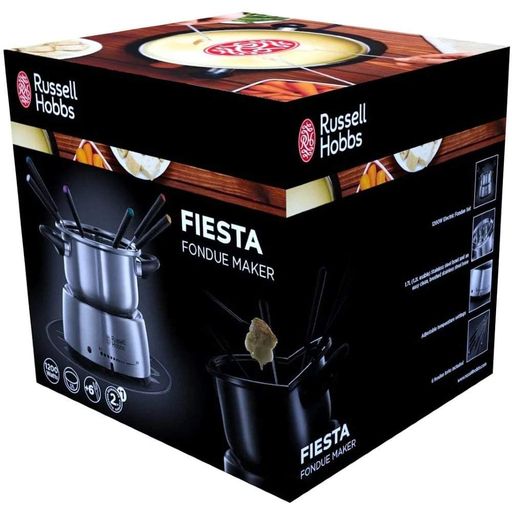 Електричне фондю Fiesta, ємність 2л, 1200Вт, 6 виделок в комплекті, нерж. сталь, сірий Russell Hobbs kuh0015054 (2123076)
