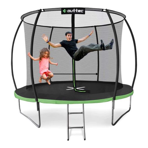 Батут Outtec Premium 12ft (374см) черно-зеленый с внутренней сеткой (2123229)