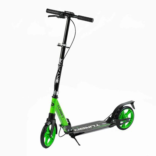 Самокат двоколісний Skyper Turbo PU колеса 200 мм 2 амортизатори Black and Green (146090) (2123993)