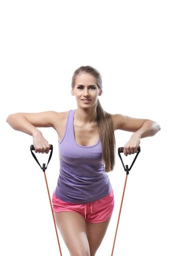 Трубчастий еспандер для фітнесу з ручками U-powex Latex resistance tube 30LB Red 13.5 кг (2123998)