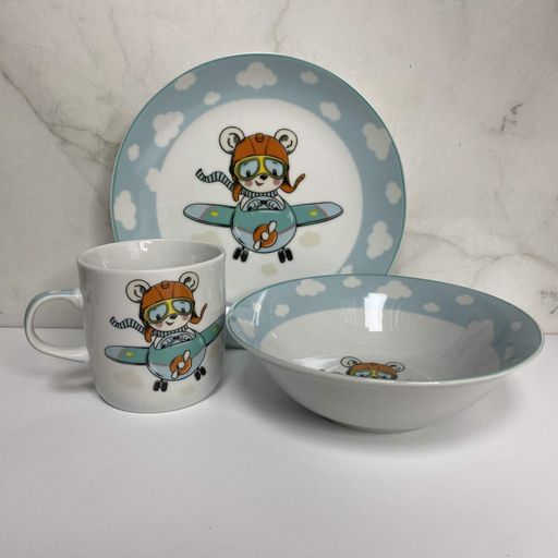 Набір порцелянового дитячого посуду Little Pilot 3 предмета Limited Edition C772 (2124059)