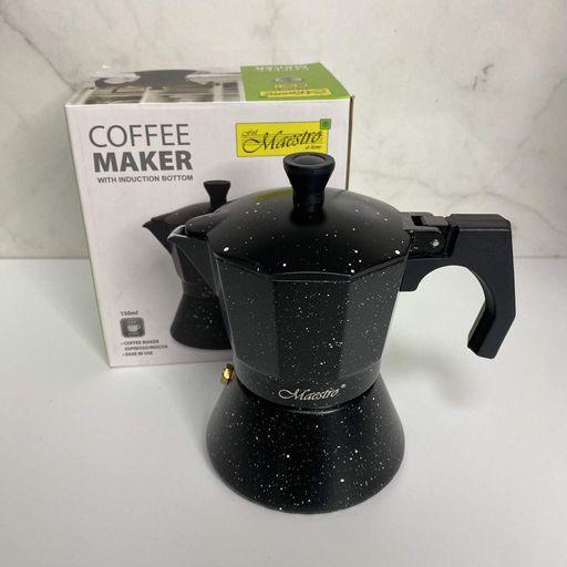 Гейзерна кавоварка алюмінієва 150 мл Maestro MR-1667-300 Black (2124113)