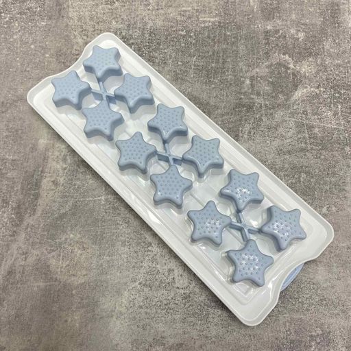 Форма для льоду "Зірочки" 26*10*4 см akay Plastik AK-684 біла з блакитним (2124452)
