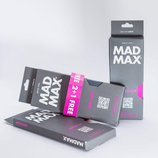 Набір тканевих гумок для фітнесу та спорту MadMax MFA-305 Hiploop set 3 pcs 50х8 см Grey/Pink (2124541)