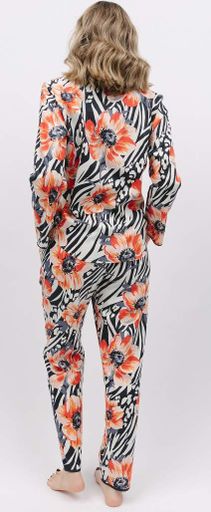 Піжама жіноча Cyberjammies Nicole 9771-9772 16/XL Чорний з квітковим принтом (5051877459007) (2124657)