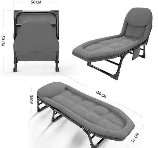 Розкладне ліжко No Brand 200x66x30 см Сірий (2081647418) (2124813)