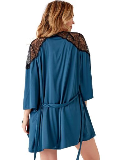 Халат жіночий Gossard VIP Confession 19513 M Black Teal (5053014909116) (2124841)