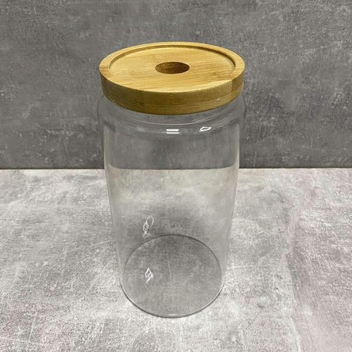 Банка скляна з бамбуковою кришкою 1,3л Stenson TD00979-1.3 (2124868)