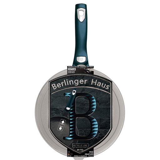 Сковорода з рукояткою 28 см Berlinger Haus Metallic Line Aquamarine Edition (BH-7153) (2125557)