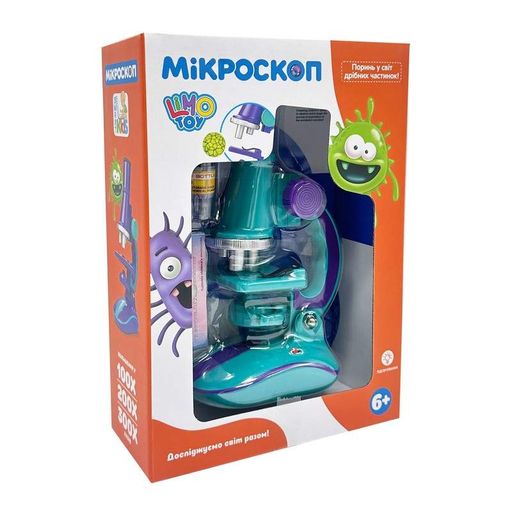 Детский микроскоп SK 0006(Turquoise) свет, 19,5 см, 2 пробирки, стекло Limo Toy (2126171)