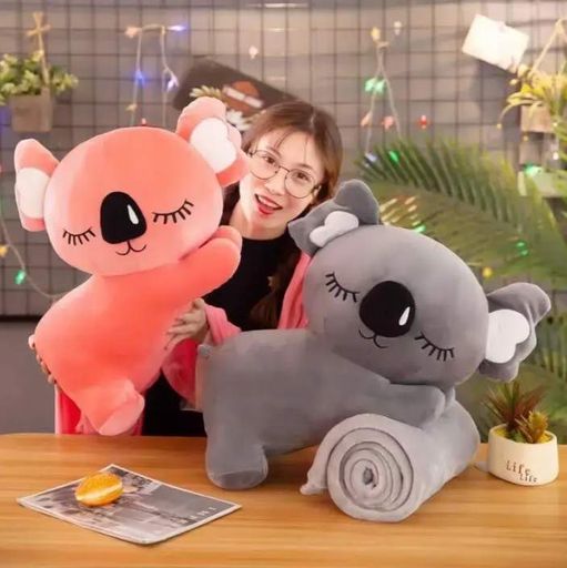 Дитяча м'яка іграшка "Коала" L1129(Pink) іграшка з пледом, розмір 50 см Bambi (2128960)