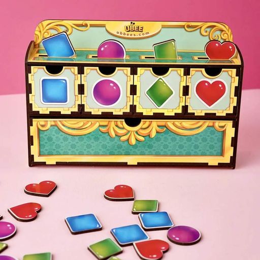 Деревянная настольная игра "Фигуры" Ubumblebees (ПСД072) PSD072 сортер-комодик Ubumblebees (2129489)