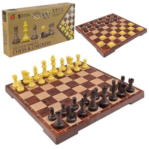 Набор настольных игр "Магнитные шахматы, шашки" 2 в 1 2458, 30,5х30,5х2 см Bambi (2129769)