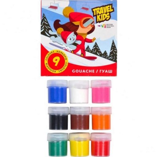 Дитячі гуашеві фарби "Travel kids" 321035/TK 9 кольорів, по 20 мл ГАММА'UA (2130046)
