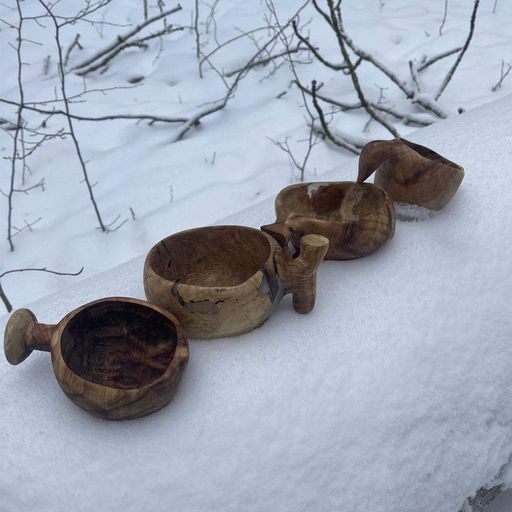 Деревянная кружка (кукса) из грабового капа ручной работы «Дерево времени» (TA0183_3) (2130929)