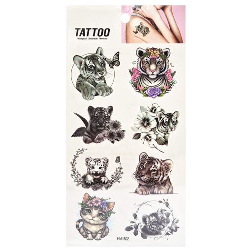 Тимчасове татуювання "Грийливі тигренята Tattoo" 1020-HM1602 Bambi (2131120)