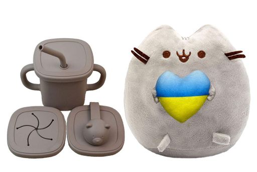 Комплект S&T М'яка іграшка Pusheen cat та Поильник-непроливайка (vol-10566) (2133684)