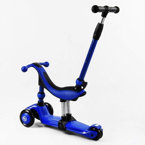 Самокат-велобіг триколісний Best Scooter, колеса PU зі світлом 3 в 1 70 кг Dark blue (105408) (2134016)