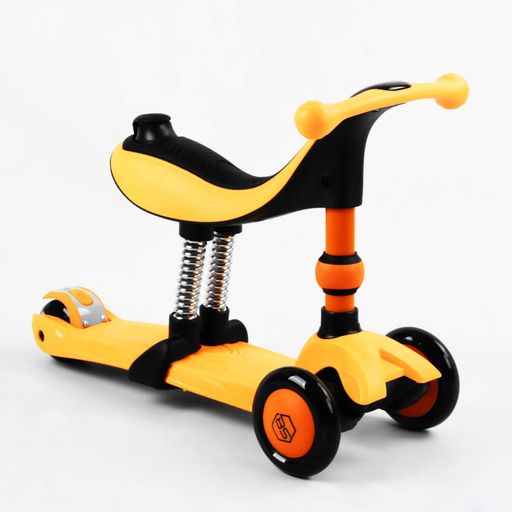 Самокат-велобіг триколісний Best Scooter колеса PU зі світлом 3 в 1 70 кг Orange (105657) (2134019)