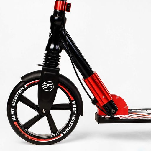 Двоколісний складаний самокат Best Scooter 100 кг Black and red (113219) (2134065)