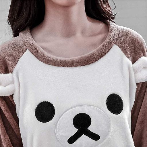 Жіноча піжама Lesko Bear White 2XL Коричнево-білий (10436-54903) (2134124)