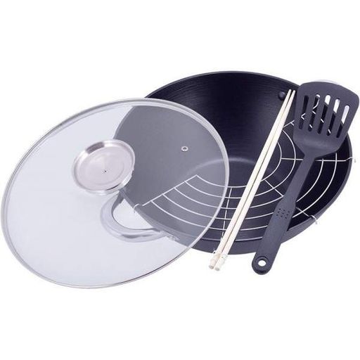 Казан чавунний з антипригарним мармуровим покриттям Kamille Wok KM-4815 (2134156)