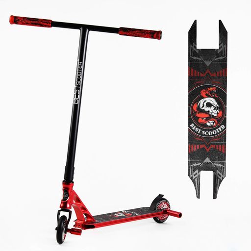 Самокат трюковий Best Scooter Skull and Snake HIC-система пеги алюмінієвий диск та дека 100 кг Red (107484) (2134645)