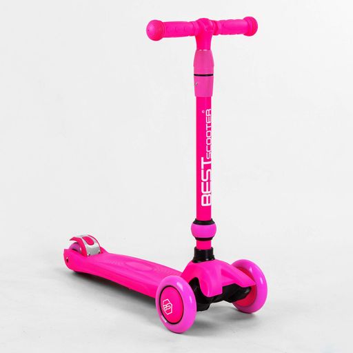 Самокат-велобіг триколісний Best Scooter колеса PU зі світлом 3 в 1 70 кг Pink (104497) (2134654)