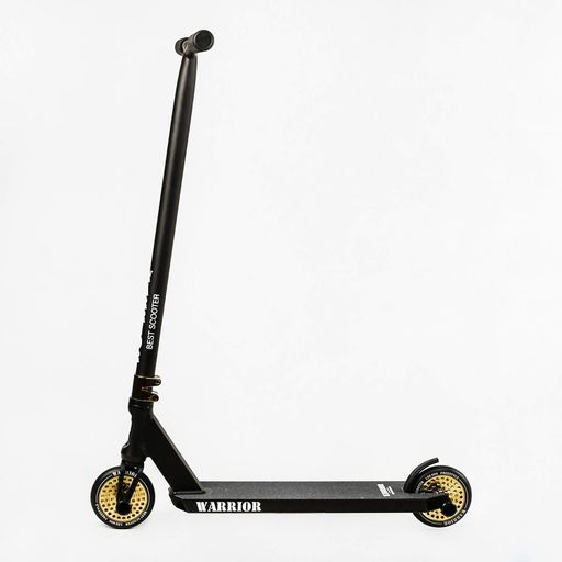 Самокат трюковий Best Scooter Warrior HIC-система пеги алюмінієвий диск та дека колеса PU 100 кг Black and gold (112766) (2134994)