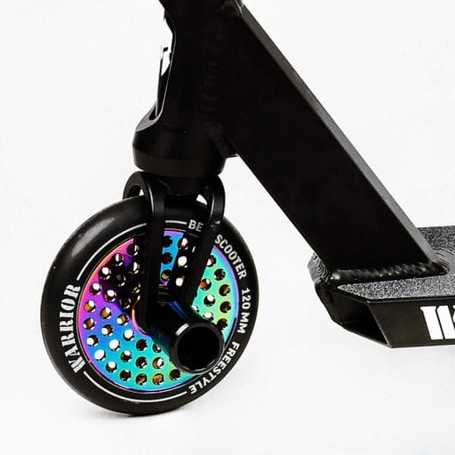Самокат трюковий Best Scooter Warrior HIC-система пеги алюмінієвий диск та дека колеса PU 100 кг Black and red (112767) (2135553)