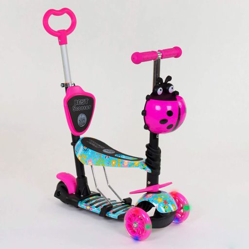 Самокат 5в1 Best Scooter (PU колеса з підсвічуванням) Абстракція Multicolor (84217) (2135896)