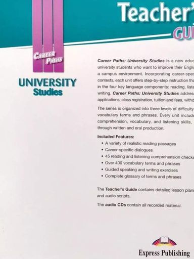 Career Paths. University Studies. Teacher's Guide (2137949)