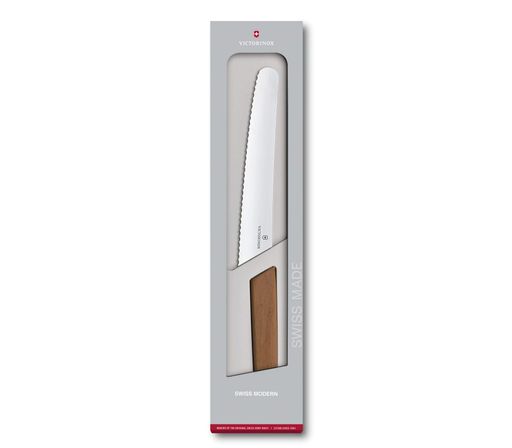 Кухонний ніж для хліба Victorinox Swiss Modern BreadPastry 22 см Горіх (6.9070.22WG) (2141133)