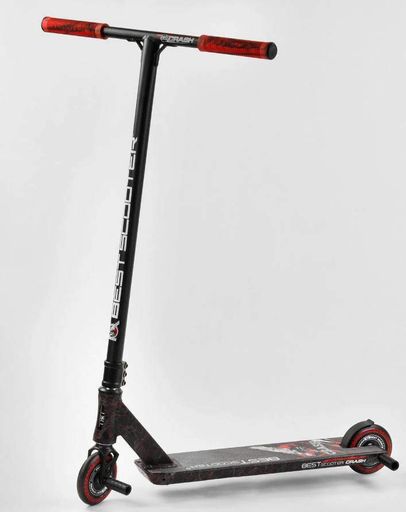 Самокат трюковий Best Scooter Crash HIC-система Пегі алюмінієвий диск та дека Black/Red (102311) (2141244)