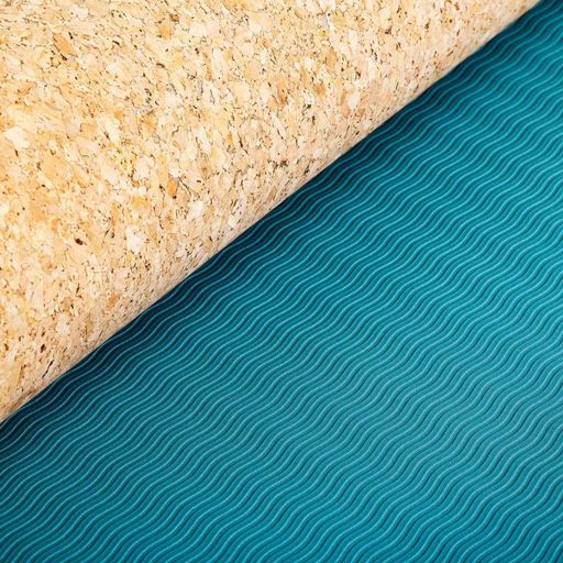 Килимок для йоги Spokey Savasana 180х60 см корковий Блакитний (s0643) (2141629)