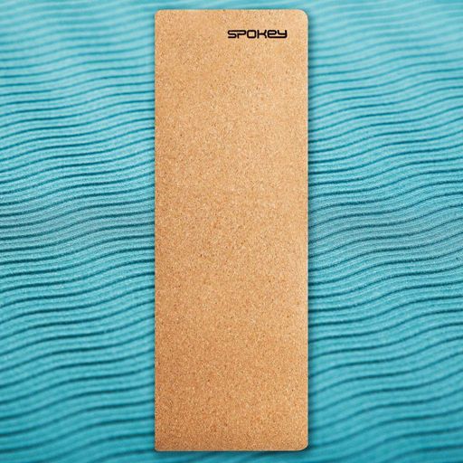 Килимок для йоги Spokey Savasana 180х60 см корковий Блакитний (s0643) (2141629)