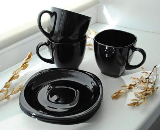 Набір чайний Luminarc Carine Black/White 220 мл 12 предметів 2371D LUM (2142772)
