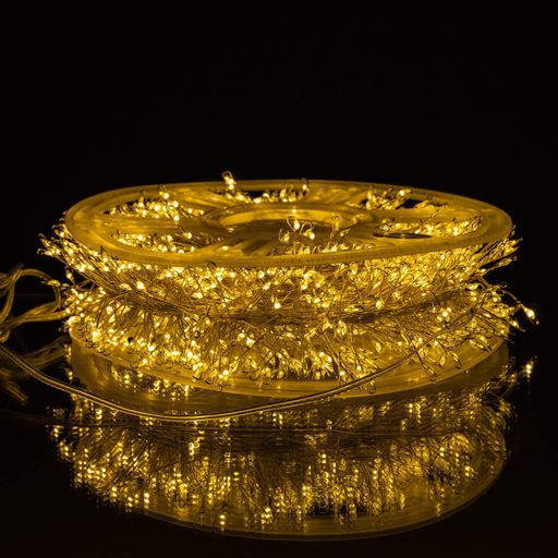 Новогодняя гирлянда комнатная роса Хвойная лапа 50 м 1500 LED белый провод Желтое сияние D1500L50MWY (2142877)