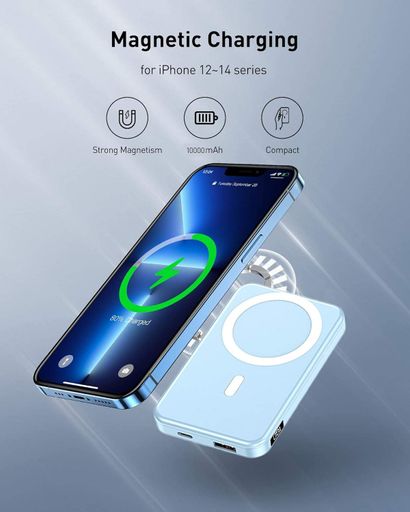 Магнітний павербанк 10000mAh MagSafe / Power Bank Type-C / Повербанк магнітний бездротовий 22,5W Domotec (2142887)