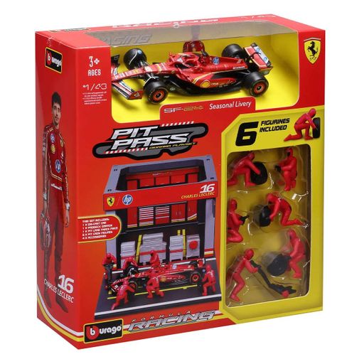 Ігровий набір Bburago пластик метал 1:43 Ferrari SF-24 червоний (700597) (2142934)