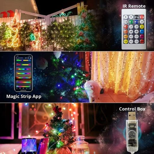 Гирлянда USB Капля росы RGB пульт 200 LED 20 м (2143002)