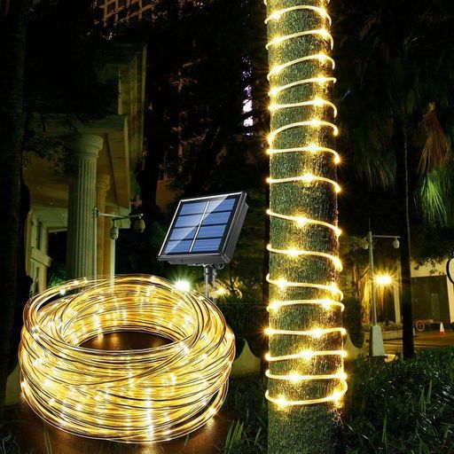 Уличная гирлянда Трубка на солнечной батарее 30 метров 300 LED теплый белый (2143025)