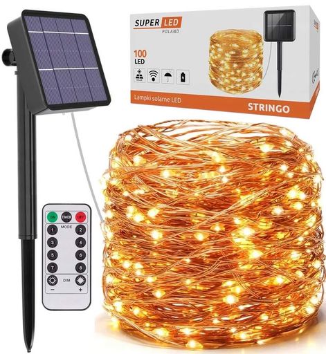 Солнечная гирлянда SuperLED пластиковая 10 м белая 100 LED 8 режимов (723900) (2143075)